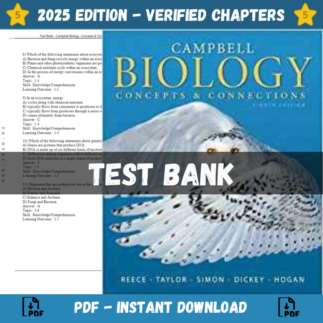 Test Bank – Campbell Biology-Concepts & Connections, 8th Edition (Reece, 2014)-StudyWithSyasil