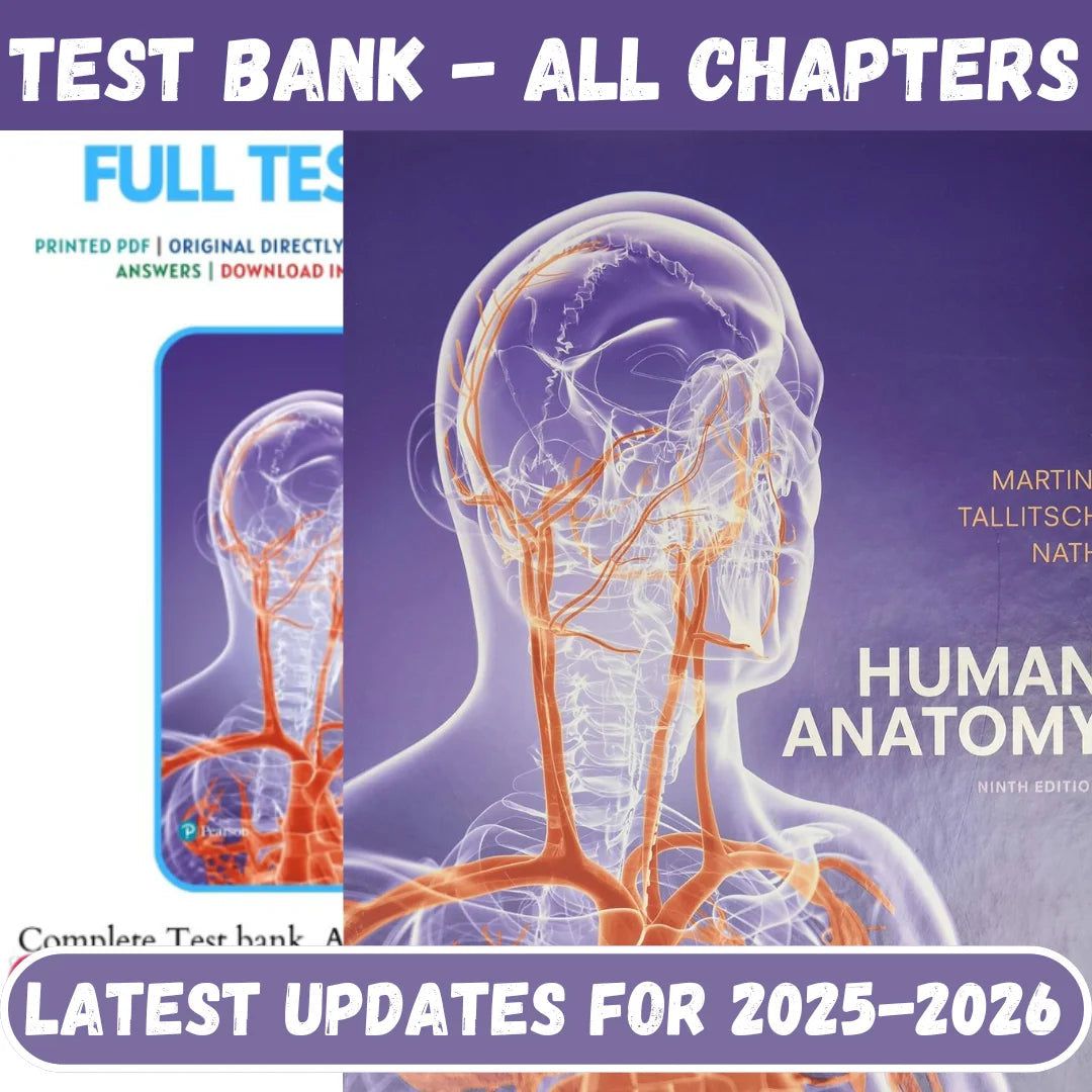 Test Bank for Human Anatomy 9th Edition by Martini Tallitsch Nath-StudyWithSyasil