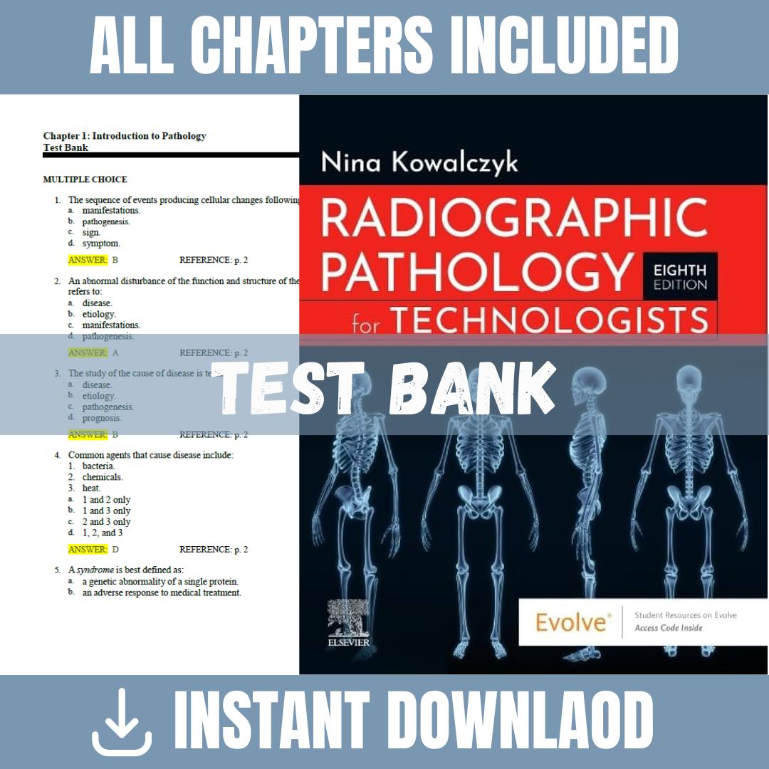 Test Bank for Radiographic Pathology for Technologists, 8th Edition | ISBN 9780323791304-StudyWithSyasil