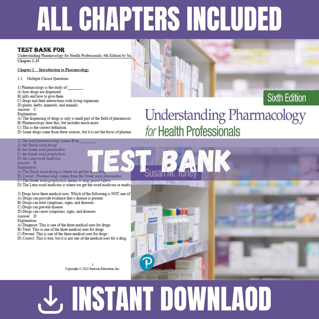 Test Bank for Understanding Pharmacology for Health Professionals, 6th Edition | ISBN 9780136831143-StudyWithSyasil