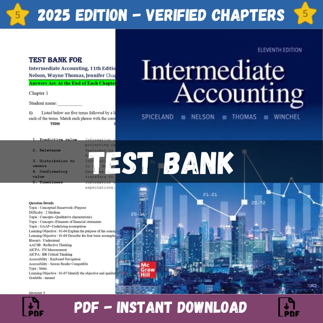Test bank – Intermediate Accounting, 11th Edition (David Spiceland, 2022)-StudyWithSyasil