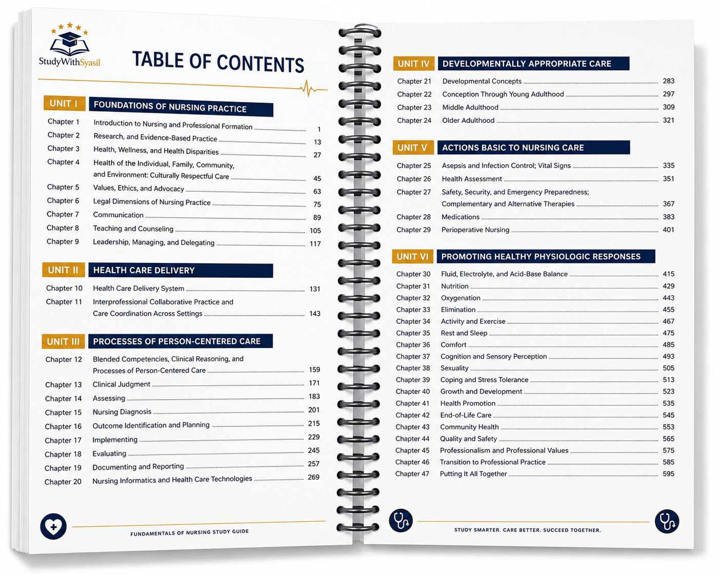 Fundamentals of Nursing Study Guide – Spiral-Bound-StudyWithSyasil