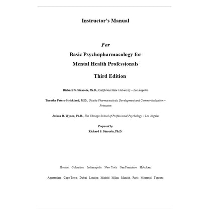 Solution Manual For Basic Psychopharmacology for Mental Health Professionals 3rd Edition By Sinacola-StudyWithSyasil