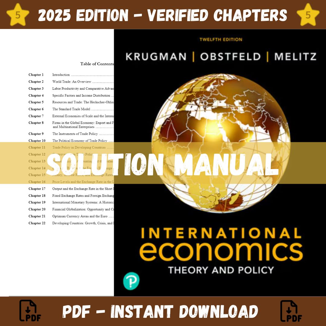Solution Manual – International Economics: Theory and Policy, 12th edition (Krugman, 2021)-StudyWithSyasil