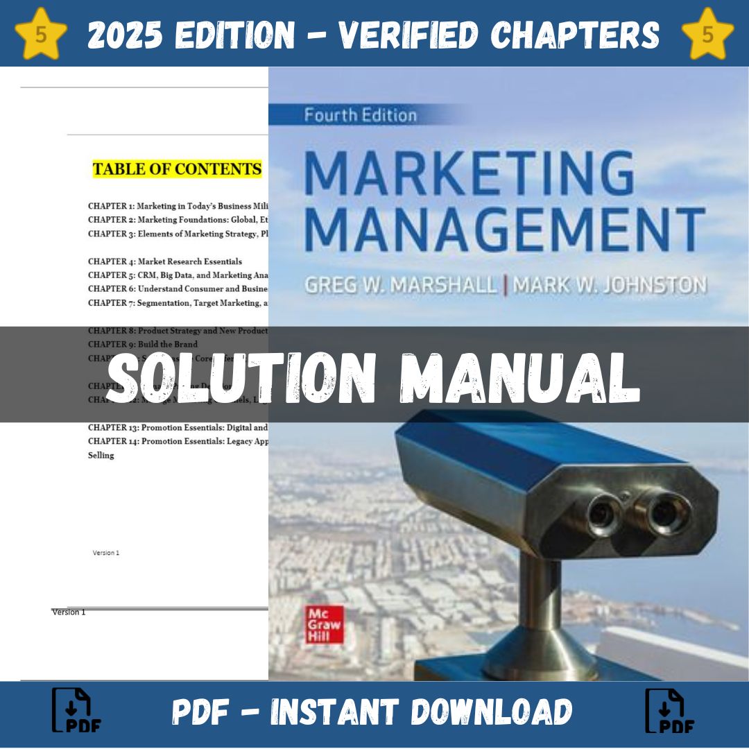Solution Manual – Marketing Management 4th Edition (Marshall, 2023)-StudyWithSyasil