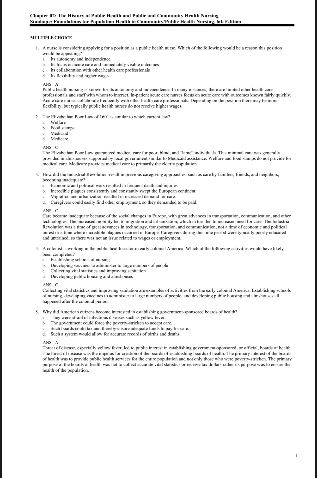 TEST BANK Foundations for Population Health in Community/Public Health Nursing, 6th Edition-StudyWithSyasil