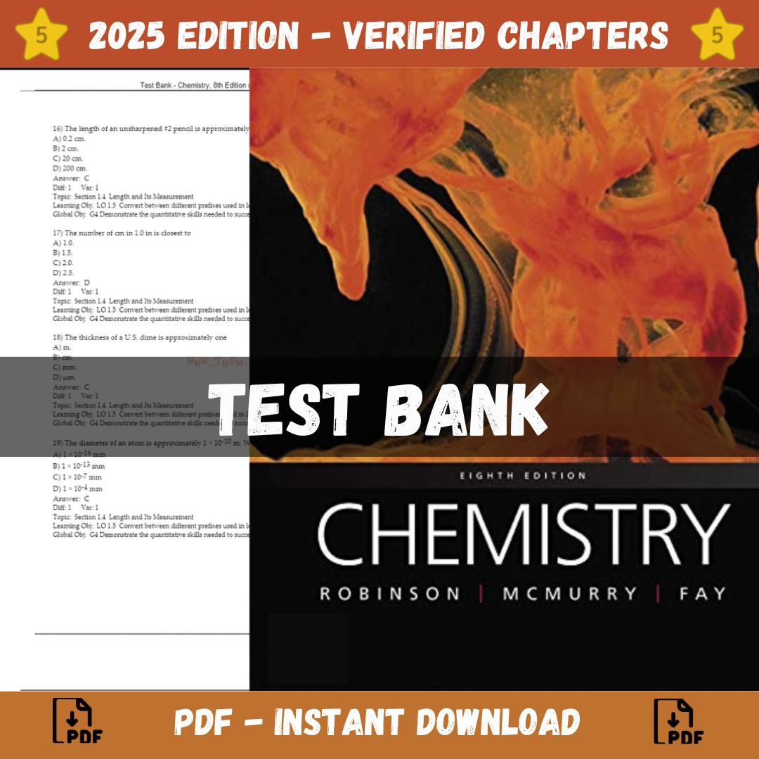 Test Bank – Chemistry, 8th Edition (Robinson, 2020)-StudyWithSyasil