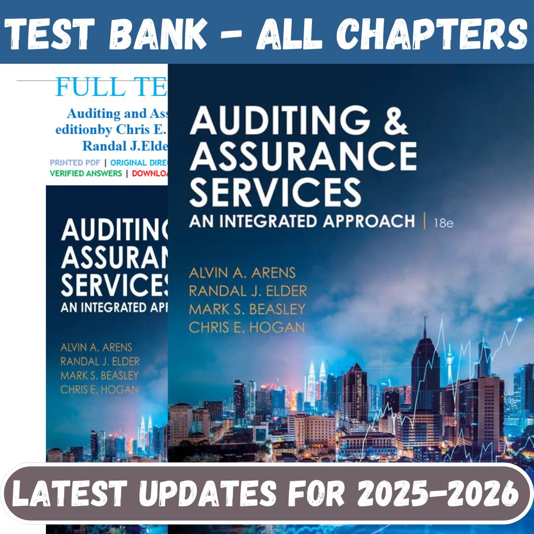 Test Bank For Auditing and Assurance Services, 18th Edition By Arens-StudyWithSyasil