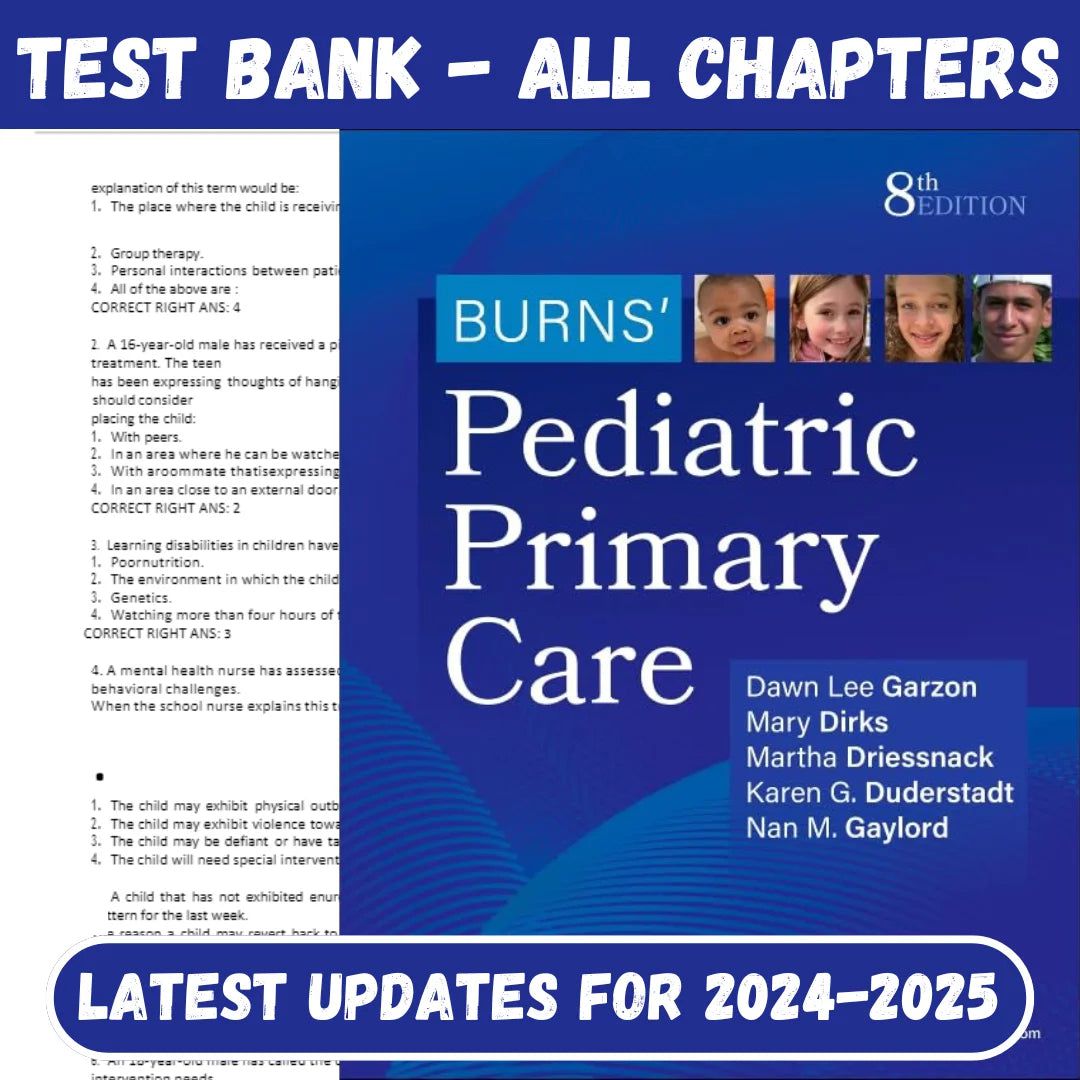 Test Bank For Burns’ Pediatric Primary Care 8th Edition by Dawn Lee Garzon-StudyWithSyasil