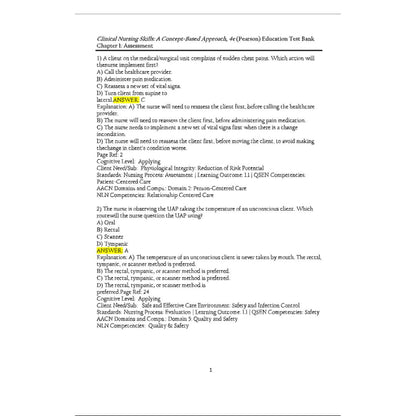 Test Bank For Clinical Nursing Skills A Concept-Based Approach, Volume 3 4th Edition By Callahan-StudyWithSyasil