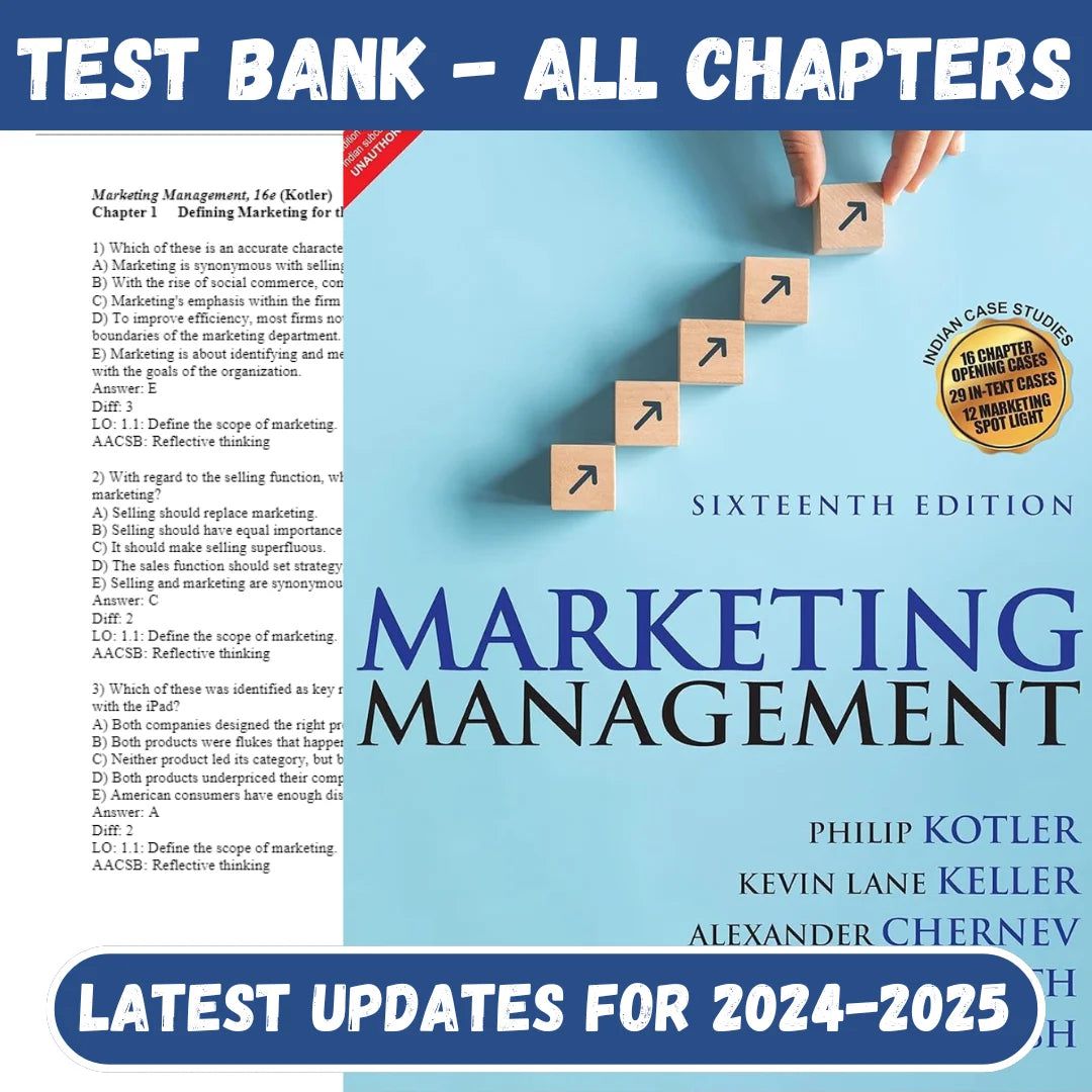 Test Bank For Marketing Management, 16th Edition by Philip Kotler-StudyWithSyasil