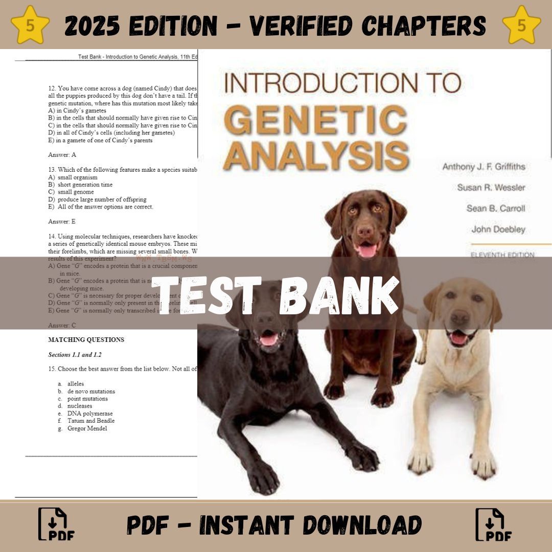 Test Bank – Introduction to Genetic Analysis, 11th Edition (Griffiths, 2015)-StudyWithSyasil