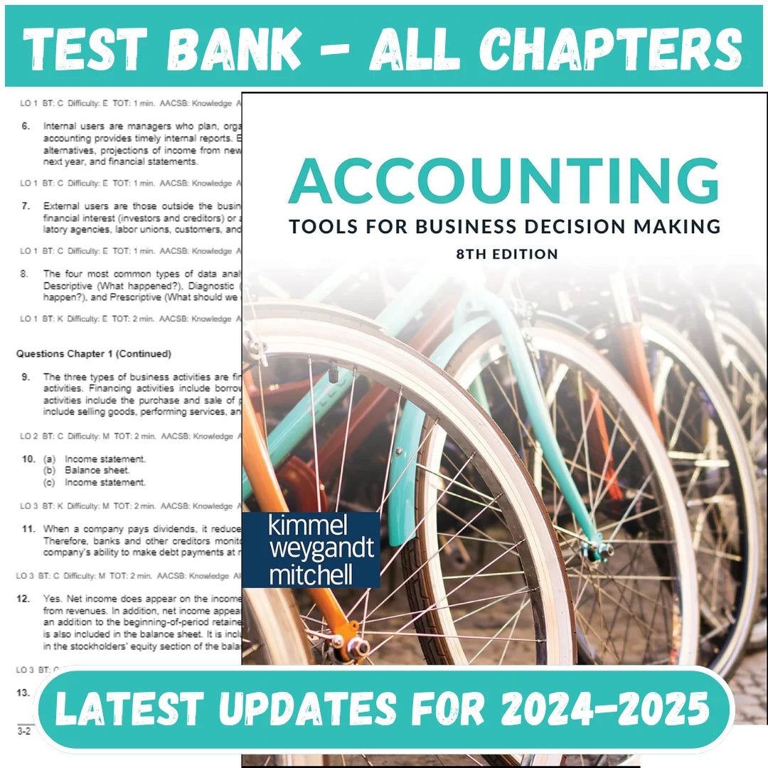 Test Bank for Accounting Tools For Business Decision Making 8th Edition by Kimmel-StudyWithSyasil