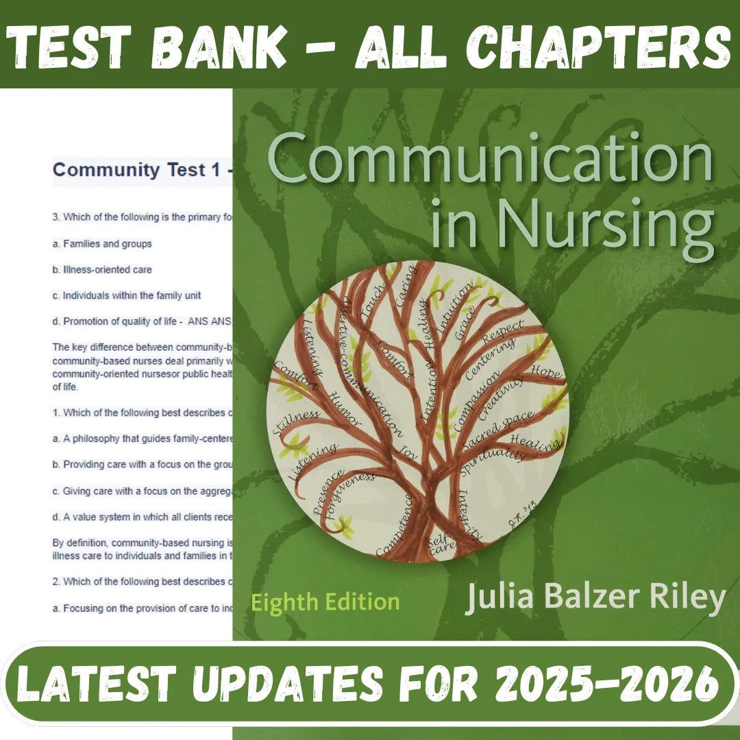 Test Bank for Communication in Nursing 8th Edition by Julia Balzer Riley-StudyWithSyasil