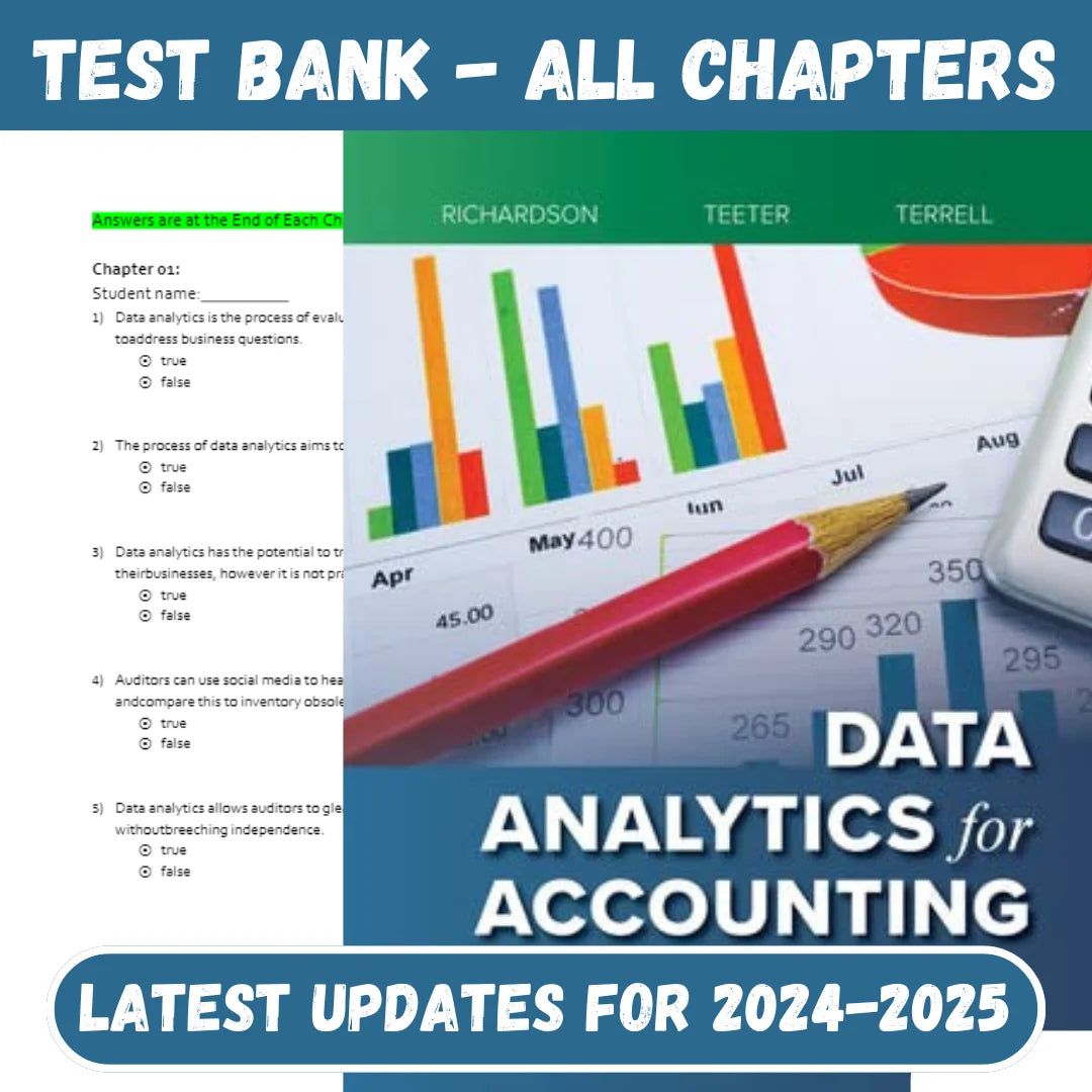 Test Bank for Data Analytics for Accounting 3rd Edition by Richardson-StudyWithSyasil