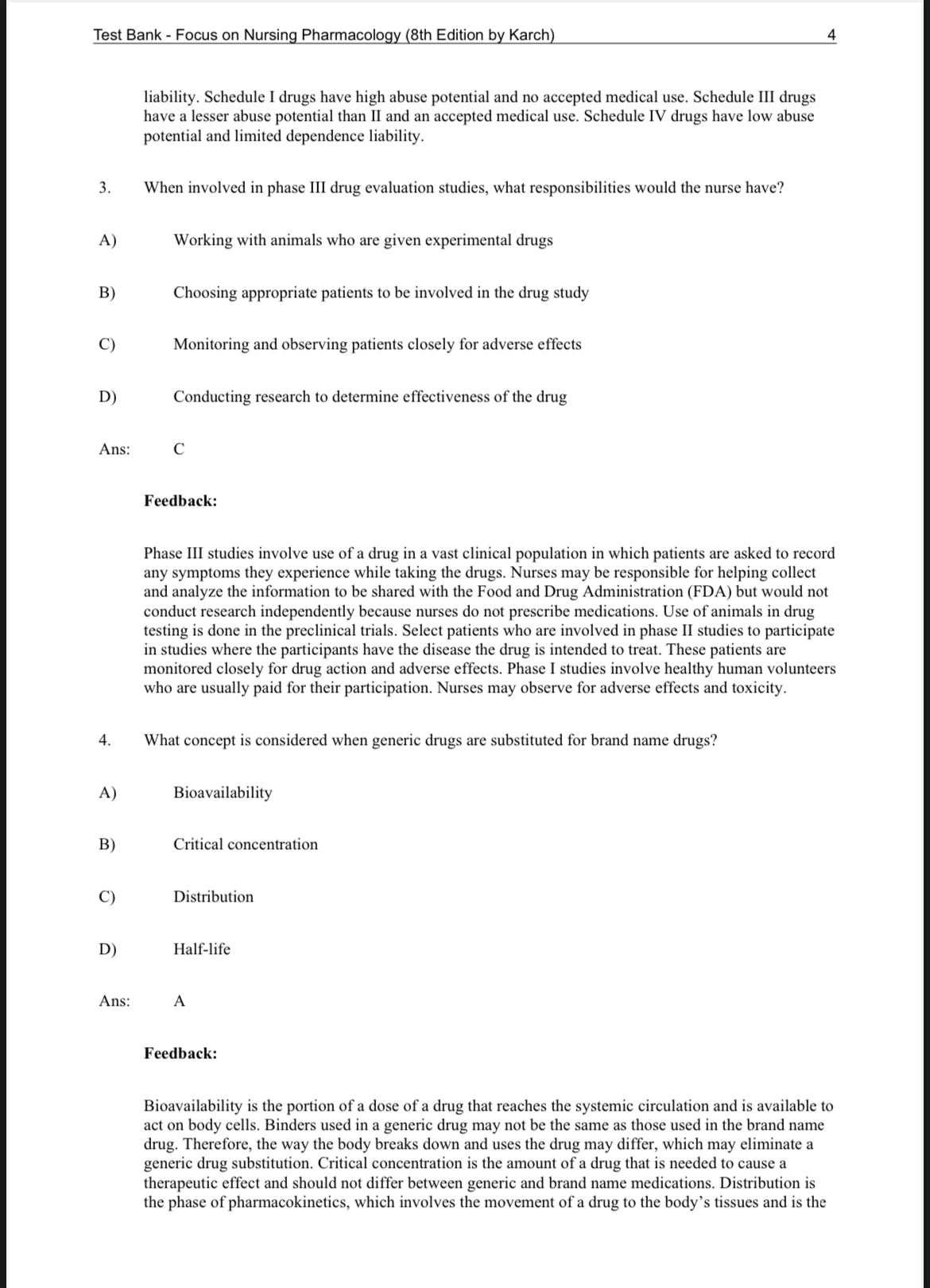 Test Bank for Focus on Nursing Pharmacology, 8th Edition by Amy M. Karch-StudyWithSyasil