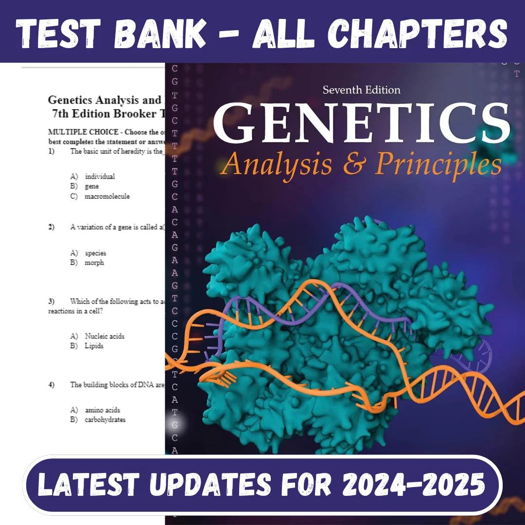 Test Bank for Genetics Analysis and Principles 7th Edition by Brooker-StudyWithSyasil