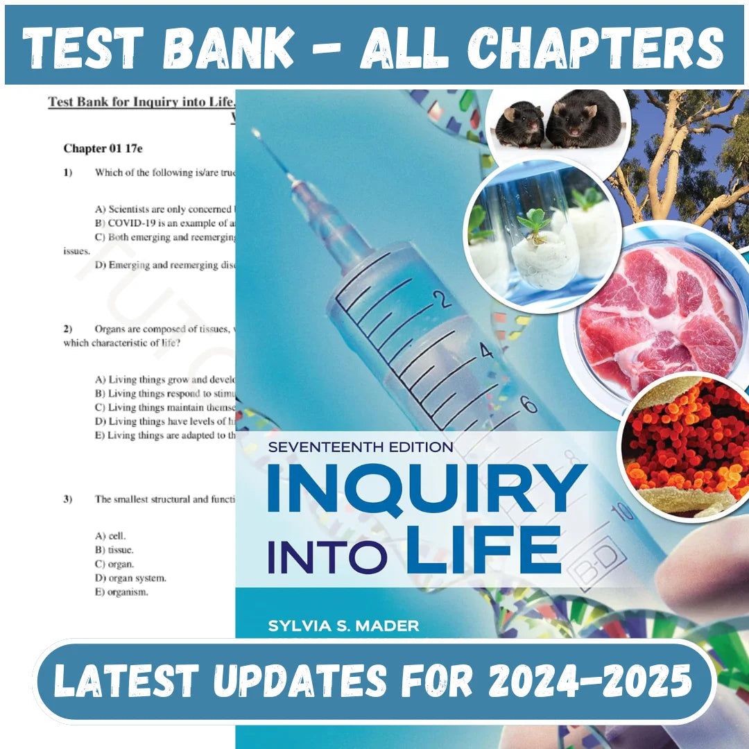Test Bank for Inquiry into Life 17th Edition by Mader-StudyWithSyasil