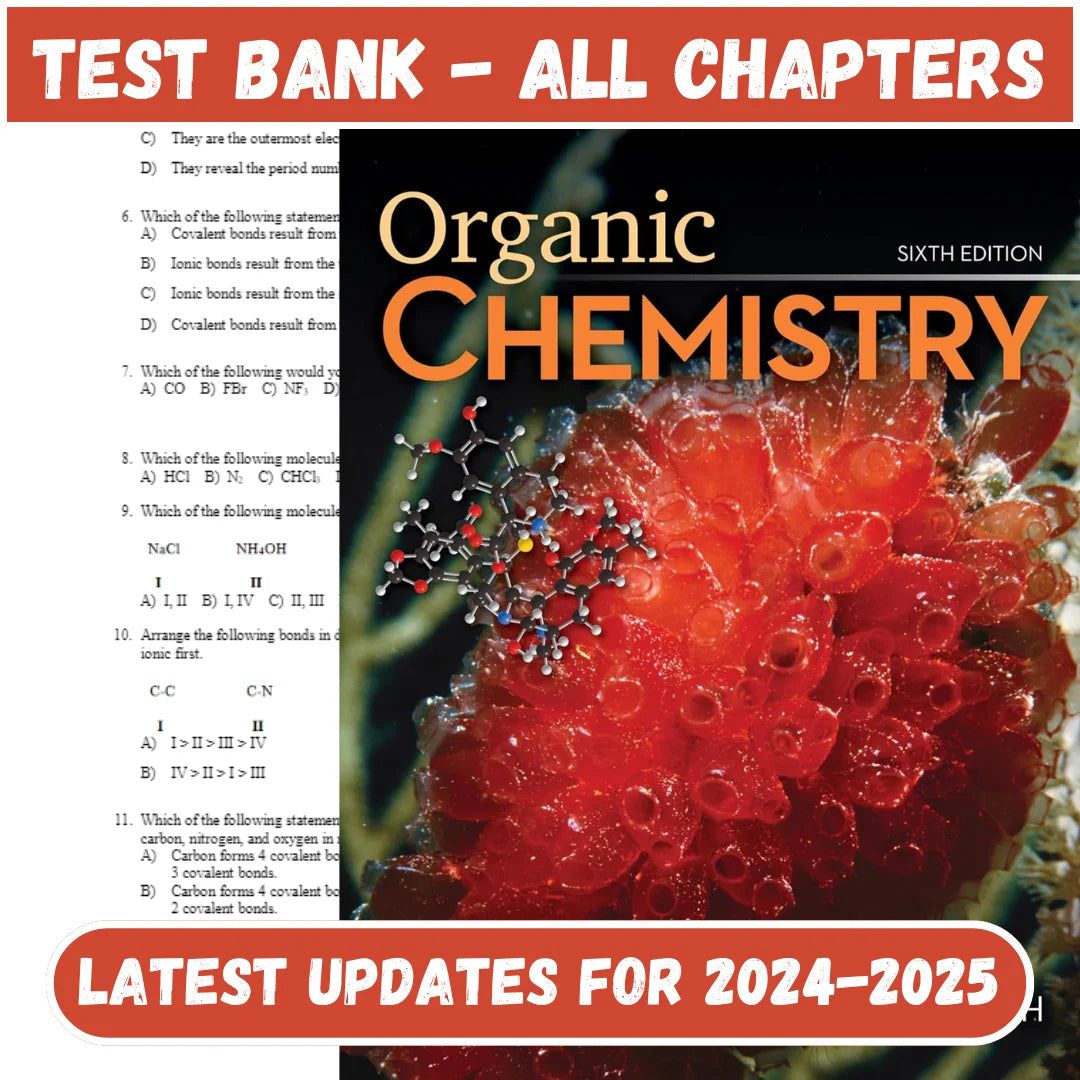 Test Bank for Organic Chemistry 6th Edition by Smith-StudyWithSyasil