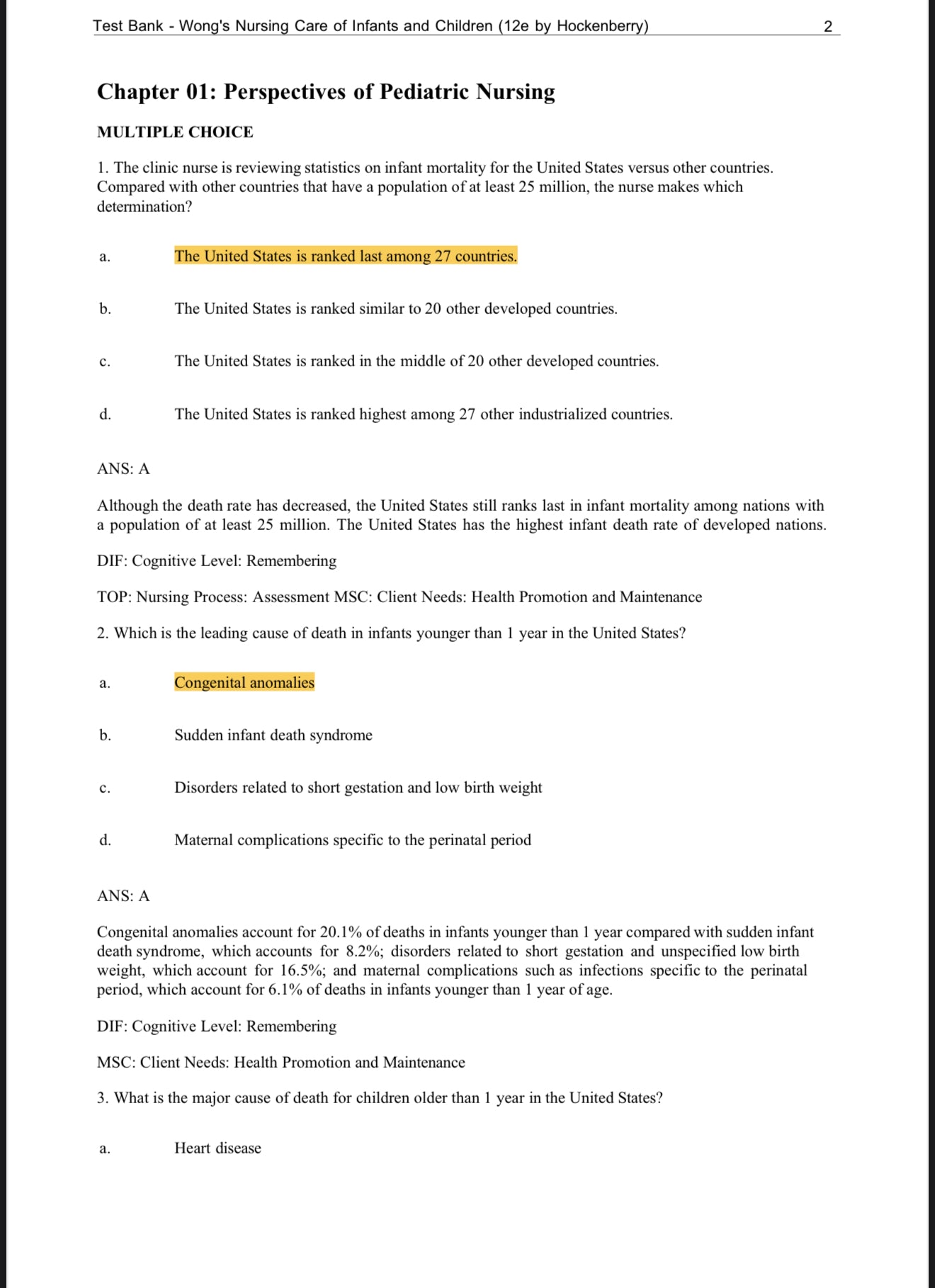 Test Bank for Wong’s Nursing Care of Infants and Children, 12th Edition by Marilyn J. Hockenberry, Elizabeth A. Duffy, and Karen Gibbs-StudyWithSyasil