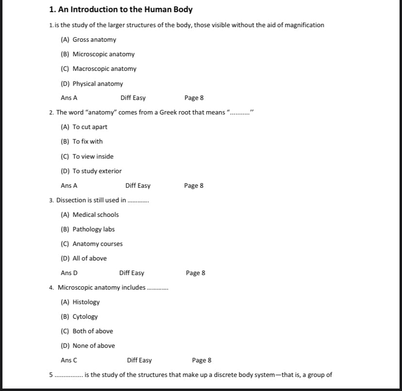 Test bank Anatomy and Physiology openstax 1st Edition by Gordon Betts-StudyWithSyasil