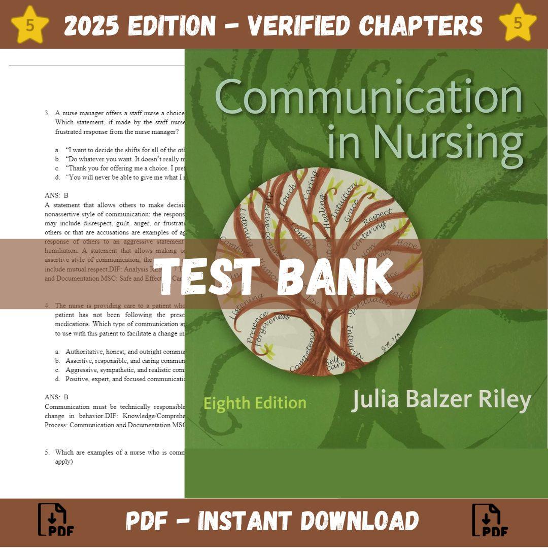 Test bank – Communication in Nursing 8th Edition (Julia Balzer Riley, 2016)-StudyWithSyasil