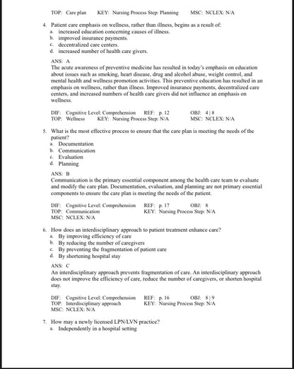 Test bank Foundation of Nursing, 9th Edition by Cooper-StudyWithSyasil
