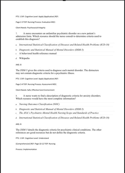 Test bank Foundations of Mental Health Care 8th Edition by Morrison-Valfre-StudyWithSyasil