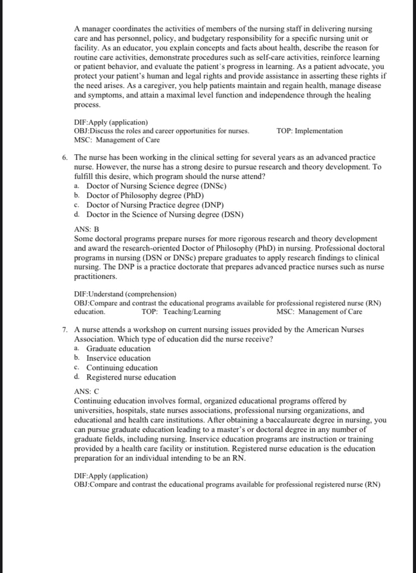 Test bank Fundamentals of Nursing 11th edition Potter-StudyWithSyasil