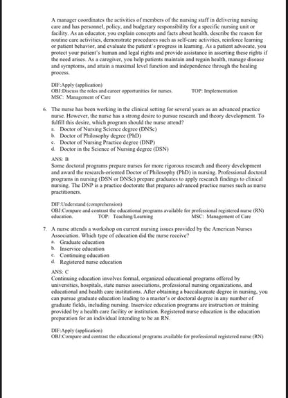 Test bank Fundamentals of Nursing 11th edition Potter-StudyWithSyasil
