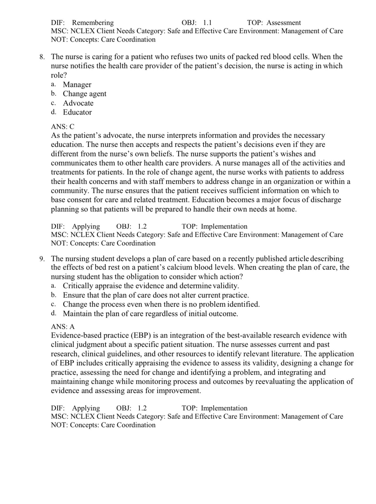 Test bank Fundamentals of Nursing Active Learning for Collaborative Practice 3rd Edition Yoost-StudyWithSyasil
