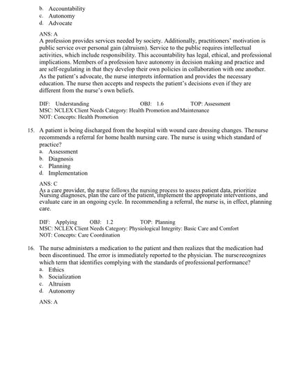 Test bank Fundamentals of Nursing Active Learning for Collaborative Practice 3rd Edition Yoost-StudyWithSyasil