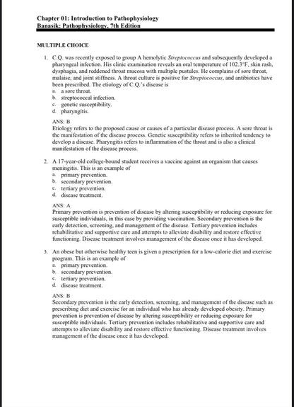Test bank Pathophysiology, 7th Edition by Banasik-StudyWithSyasil
