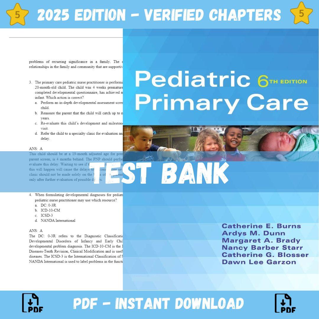 Test bank – Pediatric Primary Care 6th Edition (Burns, 2016)-StudyWithSyasil