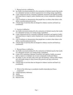ACSM’s Guidelines for Exercise Testing and Prescription Tenth Edition Test Bank - StudyWithSyasil