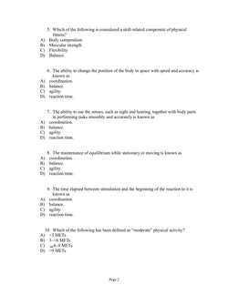 ACSM’s Guidelines for Exercise Testing and Prescription Tenth Edition Test Bank - StudyWithSyasil