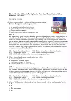 Clinical Nursing Skills and Techniques 10th Edition by Anne Griffin Perry Test Bank - StudyWithSyasil