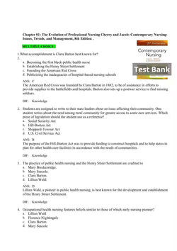 Contemporary Nursing 8th Edition by Barbara Cherry Test Bank - StudyWithSyasil