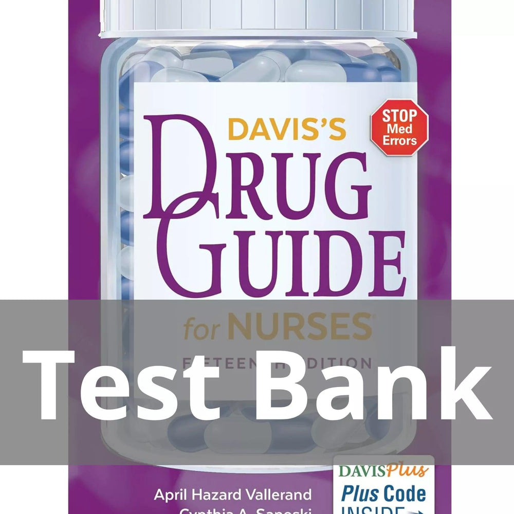 Davis’s Canadian Drug Guide For Nurses 15th Edition April Hazard Vallerand Test Bank