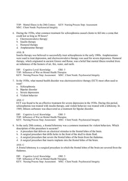 Foundations of Mental Health Care 8th Edition by Morrison-Valfre Test Bank - StudyWithSyasil