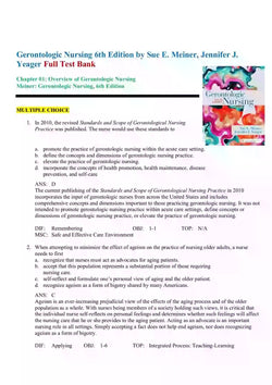 Gerontologic Nursing 6th Edition by Sue E. Meiner Jennifer J. Yeager Test Bank - StudyWithSyasil
