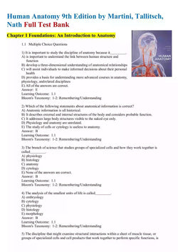 Human Anatomy 9th Edition by Martini, Tallitsch, Nath Test Bank - StudyWithSyasil