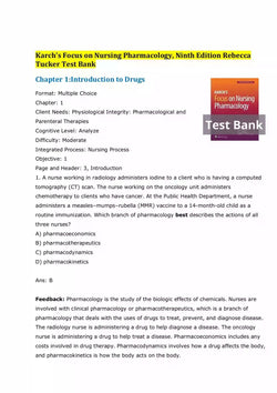 Karch’s Focus on Nursing Pharmacology 9th Edition by Rebecca Tucker Test Bank - StudyWithSyasil