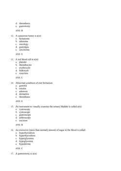 Medical Terminology A Short Course 9th Edition by Davi Ellen Chabner Test Bank - StudyWithSyasil