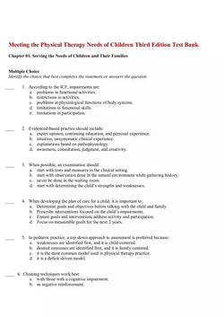 Meeting the Physical Therapy Needs of Children Third Edition Test Bank - StudyWithSyasil