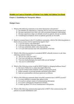 Mobility in Context Principles of Patient Care Skills 3rd Edition Test Bank - StudyWithSyasil