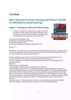 Olds’ Maternal-Newborn Nursing & Women’s Health Across the Lifespan 11th Edition Test Bank - StudyWithSyasil