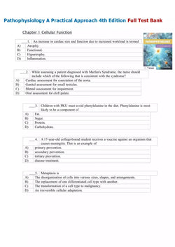 Pathophysiology A Practical Approach 4th Edition Test Bank - StudyWithSyasil