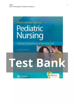 Pediatric Nursing Critical Components of Nursing Care 3rd Edition Kathryn Rudd Test Bank - StudyWithSyasil
