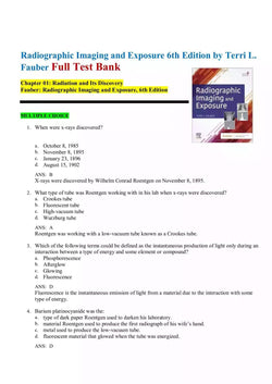 Radiographic Imaging and Exposure 6th Edition by Terri L. Fauber Test Bank - StudyWithSyasil